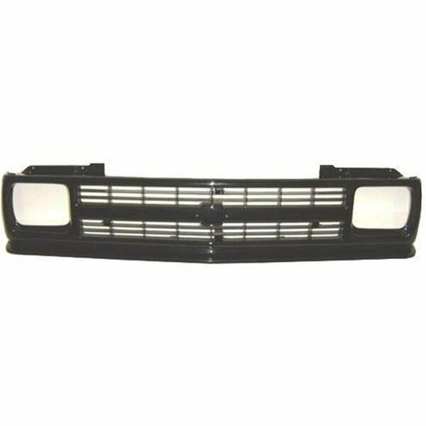 Geared2Golf Grille without Mesh Backing for 1991-1993 S10 Pickup & Blazer Gloss Black GE1833564